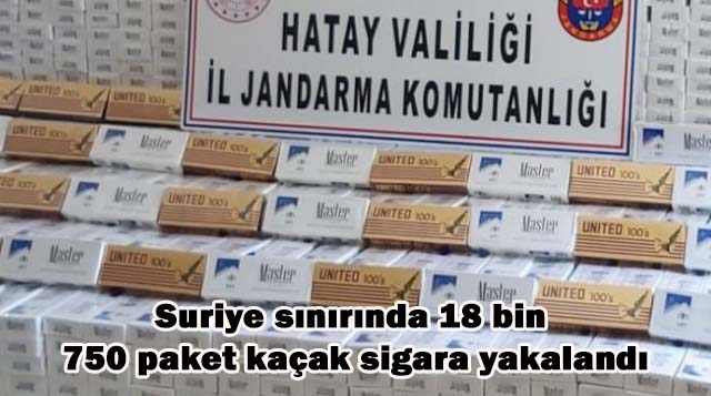 Suriye sınırında 18 bin 750 paket kaçak sigara yakalandı