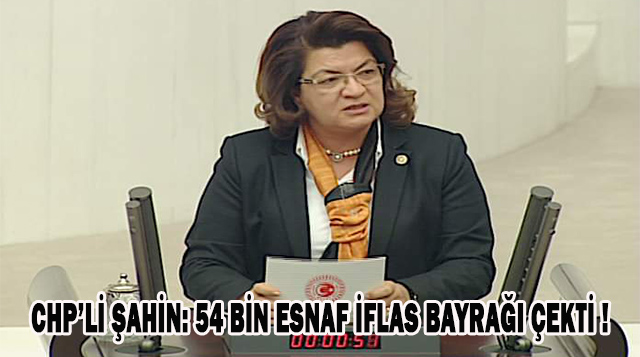 CHP’Lİ ŞAHİN: 54 BİN ESNAF İFLAS BAYRAĞI ÇEKTİ !