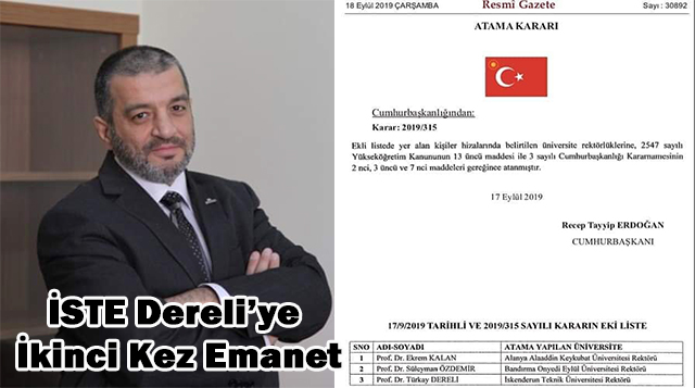 İSTE Dereli ’ye İkinci Kez Emanet