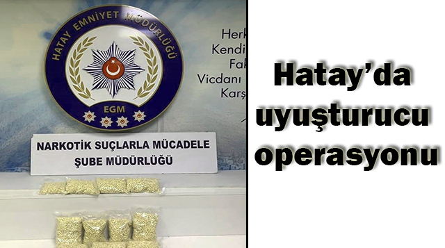 Hatay’da uyuşturucu operasyonu