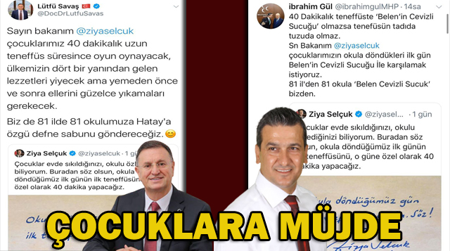 ÇOCUKLARA BAŞKANLARDAN MÜJDE