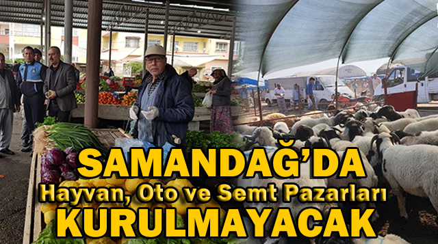 Samandağ’da Hayvan, Oto ve Semt Pazarları Kurulmayacak