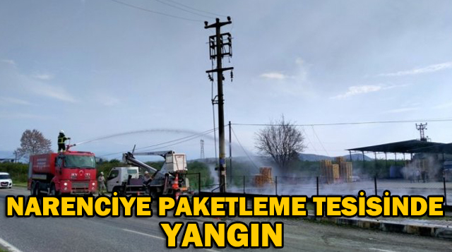 NARENCİYE PAKETLEME TESİSİNDE YANGIN