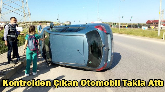 Hatay’da Kontrolden Çıkan Otomobil Takla Attı