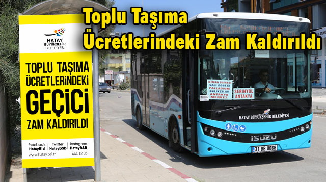 Toplu Taşıma Ücretlerindeki Zam Kaldırıldı