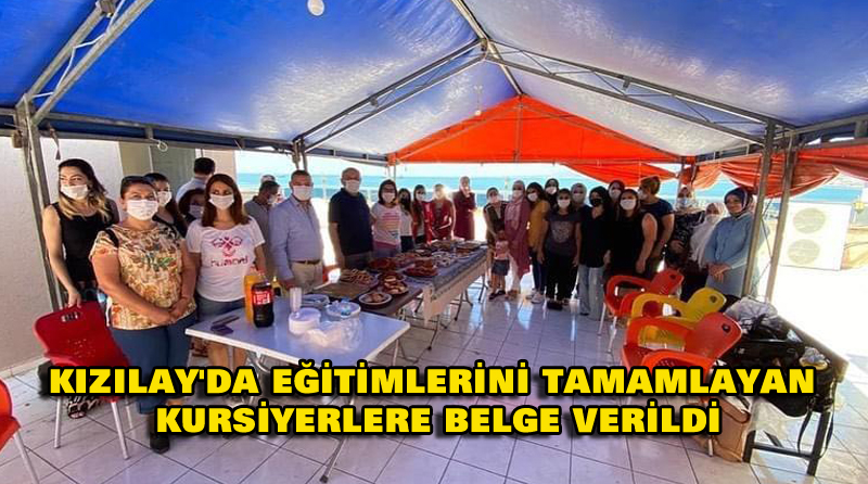 KIZILAY’DA EĞİTİMLERİNİ TAMAMLAYAN KURSİYERLERE BELGE VERİLDİ