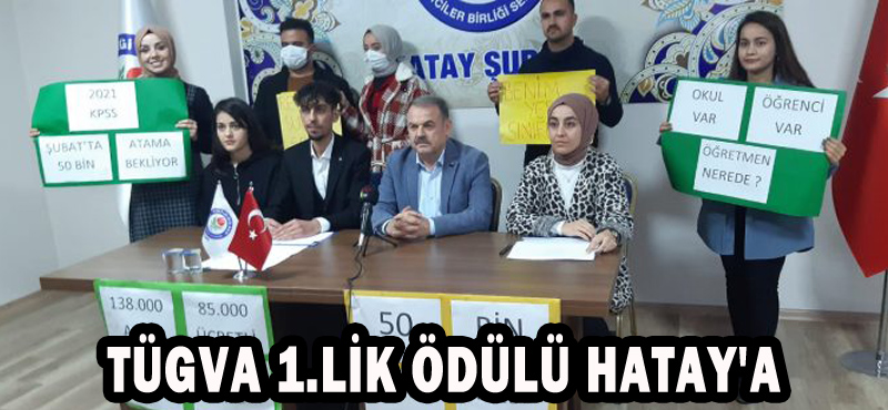 TÜGVA1.LİK ÖDÜLÜ HATAY’A