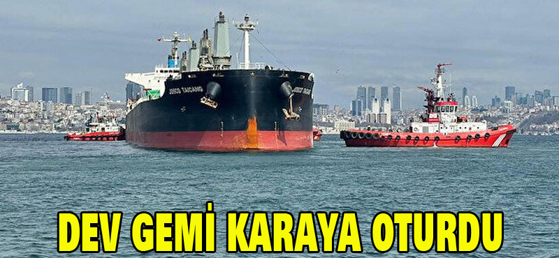 DEV GEMİ KARAYA OTURDU