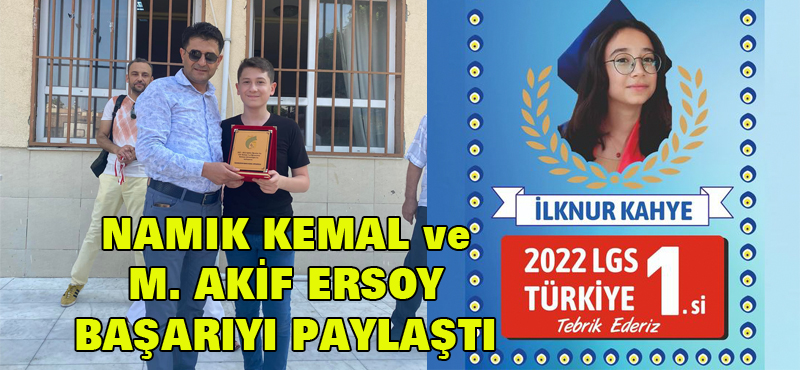 Namık Kemal ve M. Akif Ersoy başarıyı paylaştı