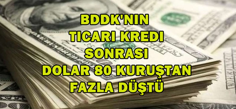 BDDK’nın TİCARİ KREDİ SONRASI DOLAR 80 KURUŞTAN FAZLA DÜŞTÜ
