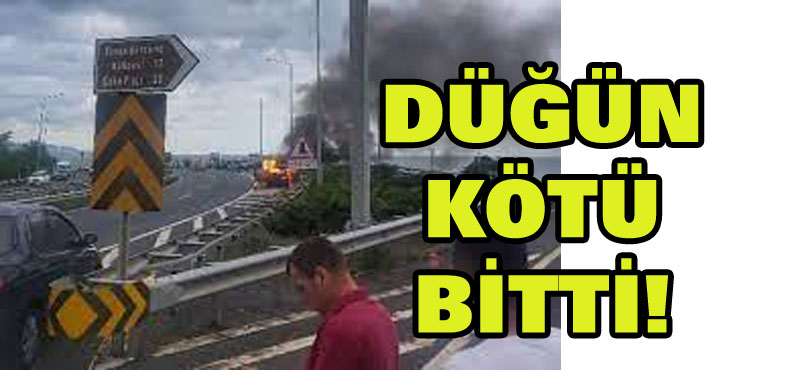Ordu’da düğün konvoyunda otomobil alevlere teslim oldu!