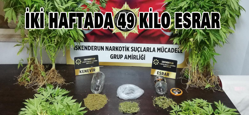 2 haftada 49 kilo esrar