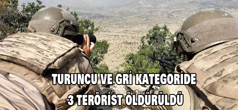 Turuncu ve gri kategorilerinde 3 terorist öldürüldü