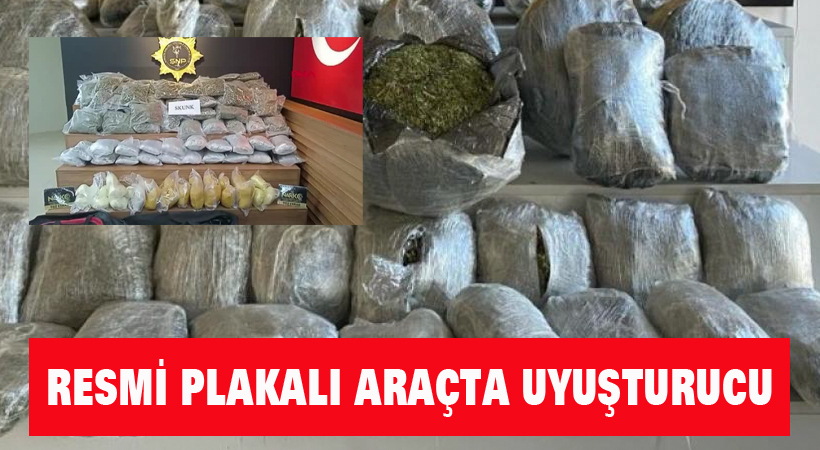 Resmi plakalı araçta uyuşturucu