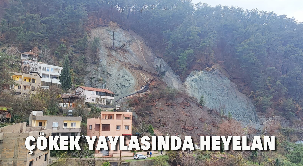 Çökek yaylasında heyelan