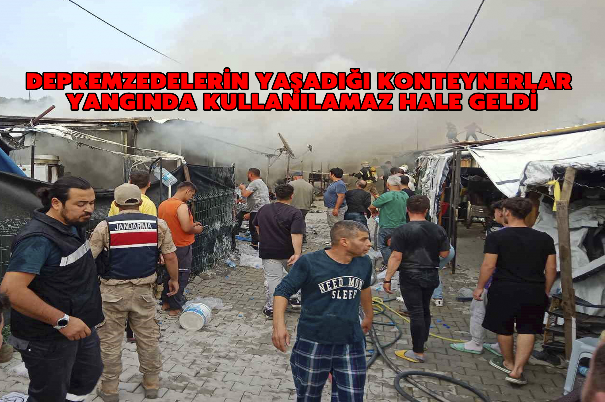 Depremzedelerin yaşadığı konteynerler yangında kullanılamaz hale geldi
