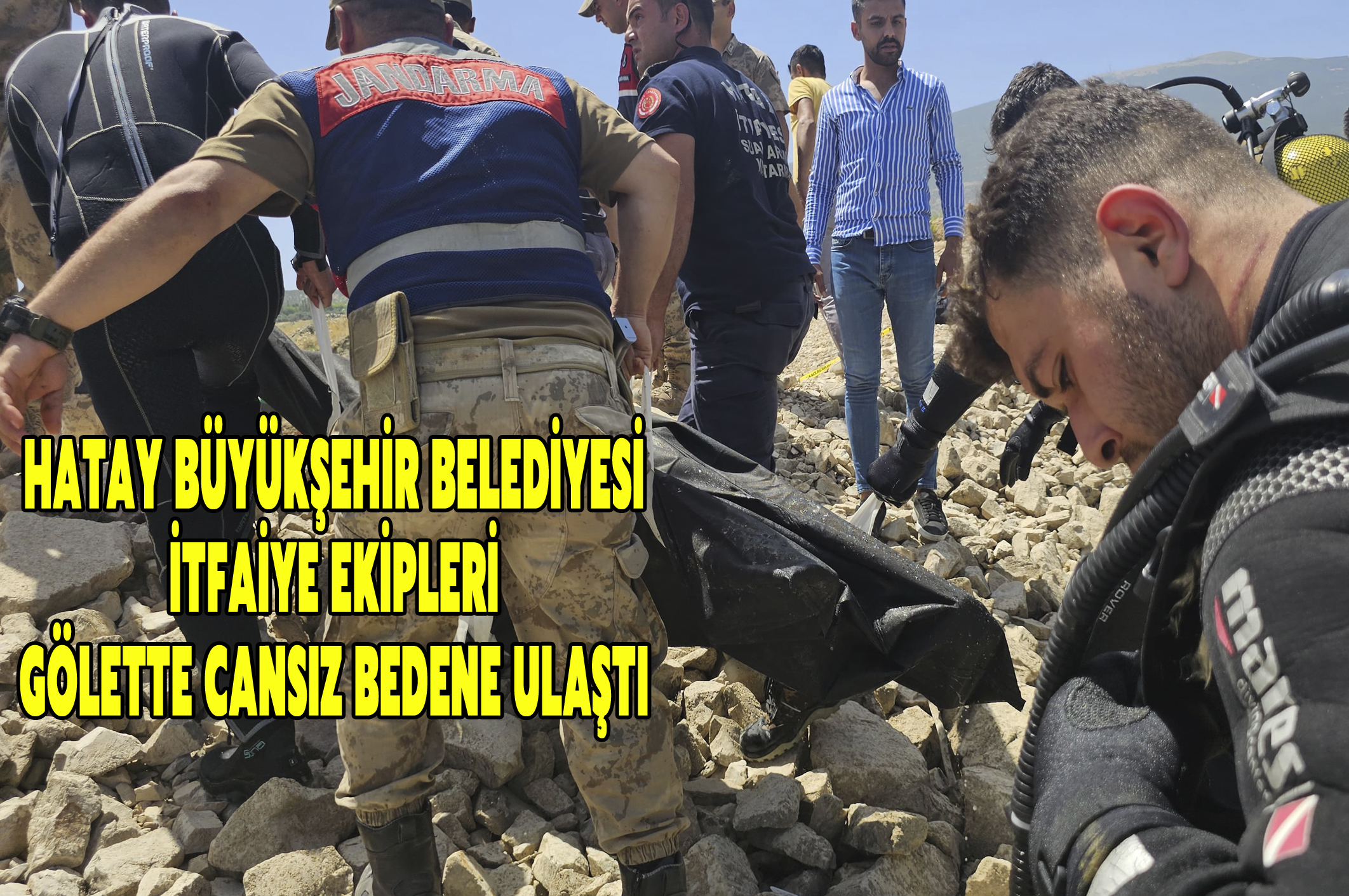 Hatay Büyükşehir Belediyesi İtfaiye Ekipleri Gölette Cansız Bedene Ulaştı