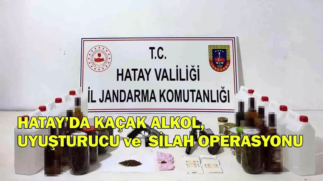 Hatay’da Kaçak Alkol, Uyuşturucu ve Silah Operasyonu